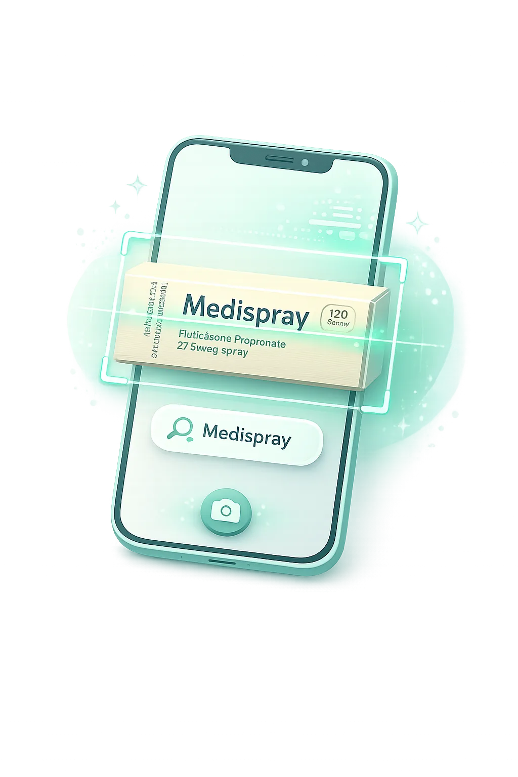 Medicine package being scanned on a phone to extract its name with OCR